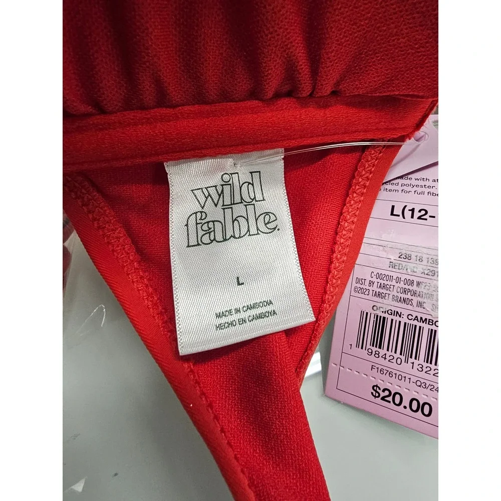 Wild Fable Womens Bandeau Bikini Top Red Nylon Blend Size Large